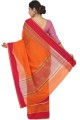Silk Saree in Orange with Weaving