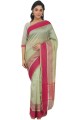 Silk Saree in Light green with Weaving
