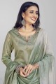 Mahendi  Salwar Kameez in Silk with Weaving