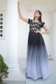 Black Gown Dress in Batik with Embroidered