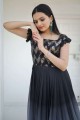 Black Gown Dress in Batik with Embroidered