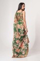 Organza Green Saree in Sequins,embroidered,digital print