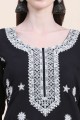 Georgette Black Straight Kurti in Embroidered