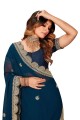 Morpeach  Georgette Saree with Embroidered
