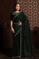 Silk Stone Green Wedding Saree with Blouse