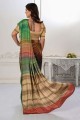 Saree with Silk Digital print in Multicolor