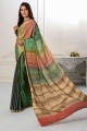 Saree with Silk Digital print in Multicolor