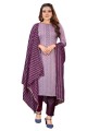 Salwar Kameez in Purple Embroidered Georgette