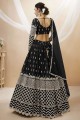 Black Embroidered Georgette Diwali Lehenga Choli