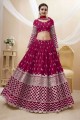 Hot pink Diwali Lehenga Choli in Georgette with Embroidered
