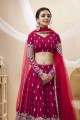 Hot pink Diwali Lehenga Choli in Georgette with Embroidered