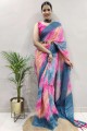 Saree in Multicolor Georgette with Digital print