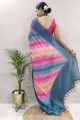 Saree in Multicolor Georgette with Digital print