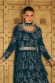 Embroidered Georgette Anarkali Suit in Teal