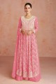 Anarkali Suit in Georgette Pink  with Embroidered