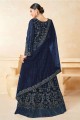 Georgette Blue Embroidered Anarkali Suit with Dupatta