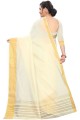 Cotton Saree with Weaving in White