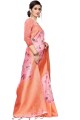 Silk Digital print Pink Saree with Blouse
