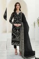 Georgette Black Salwar Kameez in Embroidered