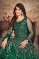 Embroidered  Green Anarkali Suit Net with Dupatta
