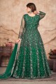Embroidered  Green Anarkali Suit Net with Dupatta