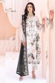 Salwar Kameez in White Georgette with Embroidered