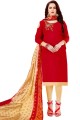 Silk Salwar Kameez with Embroidered in Multicolor