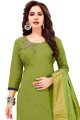 Embroidered Green Silk Salwar Kameez