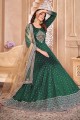 Green Anarkali Suit with Embroidered Taffeta