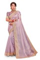 Purple Tissue Saree with Embroidered