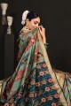 Saree in Multicolor Tussar silk  Digital print