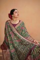 Digital print Tussar silk Saree  Multicolor with Blouse
