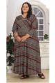 Printed Gown Dress in Multicolor Rayon