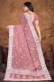 Dusty pink Saree with Weaving Organza