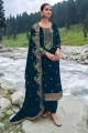 Velvet Velvet Palazzo Suit with Embroidered