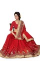 Red Saree Embroidered Georgette