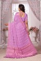 Pink Georgette Saree with Weaving