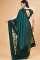 Green Saree with Stone,sequins,embroidered Lycra
