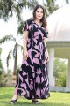 Digital print Georgette Multicolor Gown Dress with Dupatta