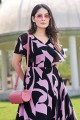 Digital print Georgette Multicolor Gown Dress with Dupatta