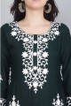 Teal  Kurti in Rayon with Embroidered