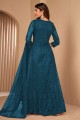 Teal  Net Embroidered Anarkali Suit with Dupatta