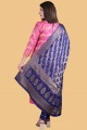 Salwar Kameez in Pink Cotton with Weaving