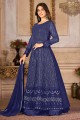 Anarkali Suit in Blue Faux georgette with Embroidered