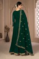 Eid Anarkali Suit in Green Faux georgette with Embroidered