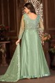 Green Net Embroidered Anarkali Suit with Dupatta