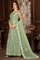 Green Net Embroidered Anarkali Suit with Dupatta
