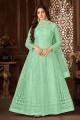 Net Embroidered Green Anarkali Suit with Dupatta
