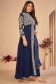Anarkali Suit in Blue georgette with Embroidered