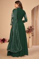 Green Faux georgette Embroidered Anarkali Suit with Dupatta
